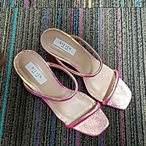 Steven Women's Pink and Gold Strappy Heels